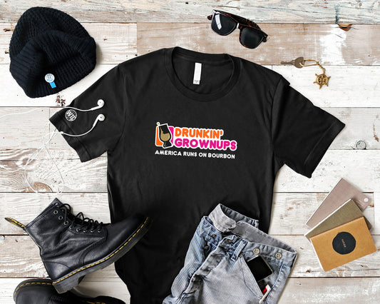 Drunkin Grownups - America Runs on Bourbon T-Shirt